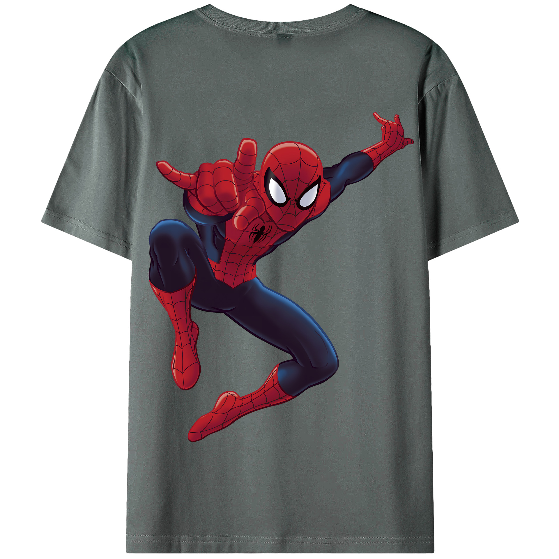 （画像用） Spider Man スパイダーマン 綿100％半袖Tシャツ（背面プリント）